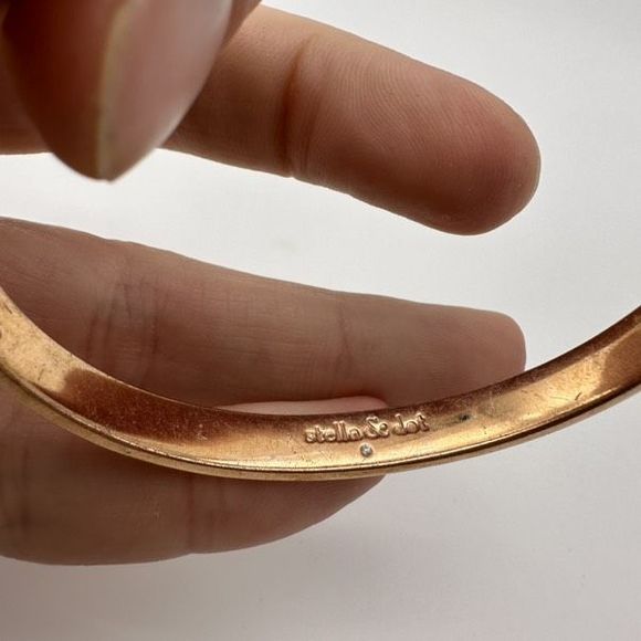 Stella & Dot Inspirational Bangle Bracelets Always & Love Rose Gold & Gold - Picture 11 of 12